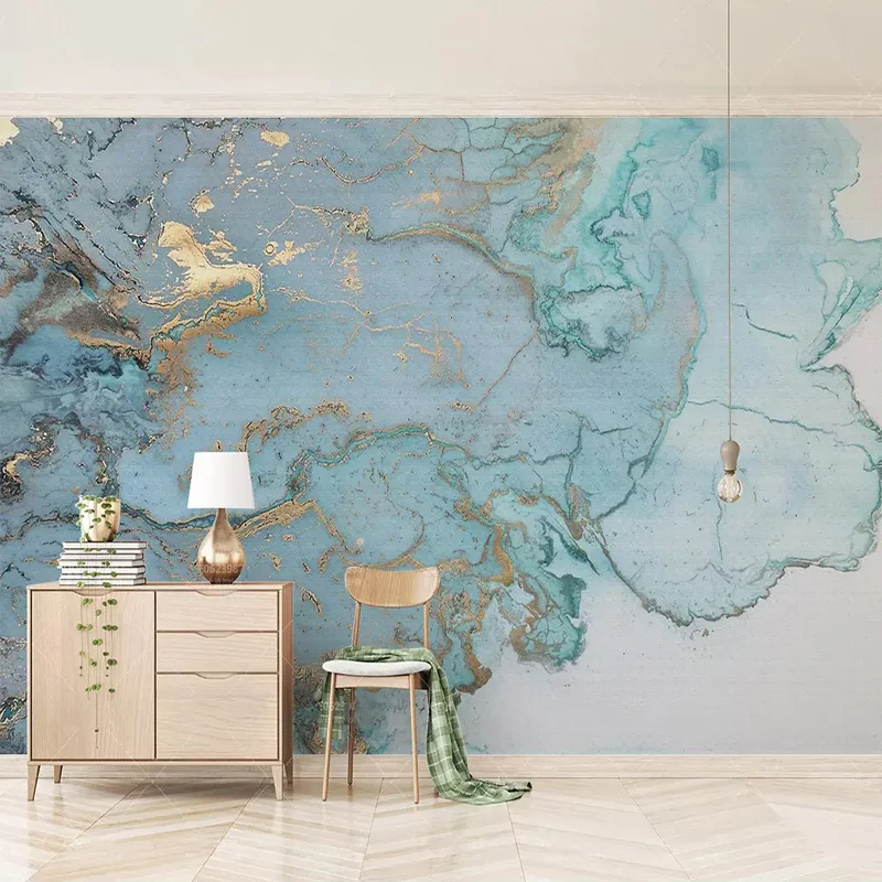 Customized products Wallpaper 3D Stereo Blue Texture Marble Mural Living room sofa TV background wall Bedroom Study restaurant