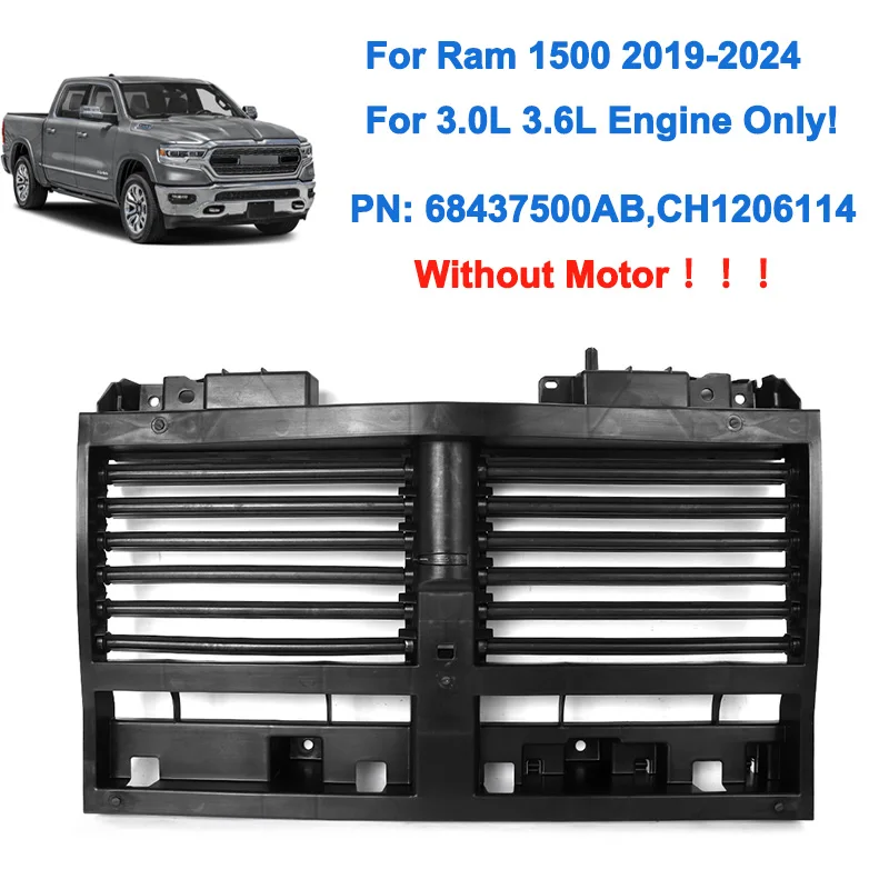 

Затвор для поддержки радиатора Magickit в сборе для RAM 1500, 6 цилиндров, 3,6 л, 2019-2024, верхняя решетка, замена воздушного затвора 68437500AB