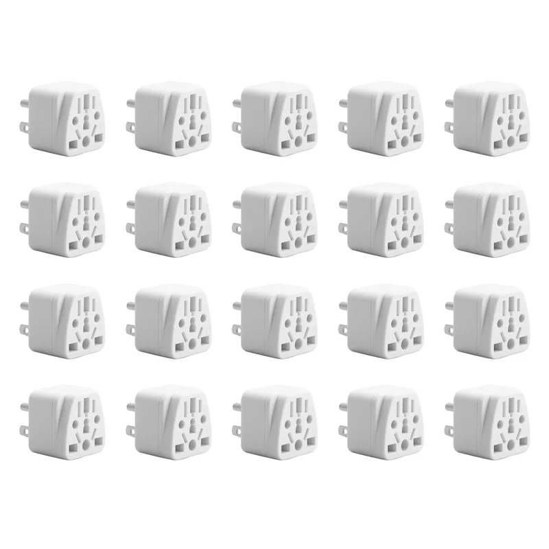 

AS95-20X US Travel Plug Adapter EU/UK/AU/In/CN/JP/Asia/Italy/Brazil To USA (Type B),3 Prong USA Plug,Charger Converter White