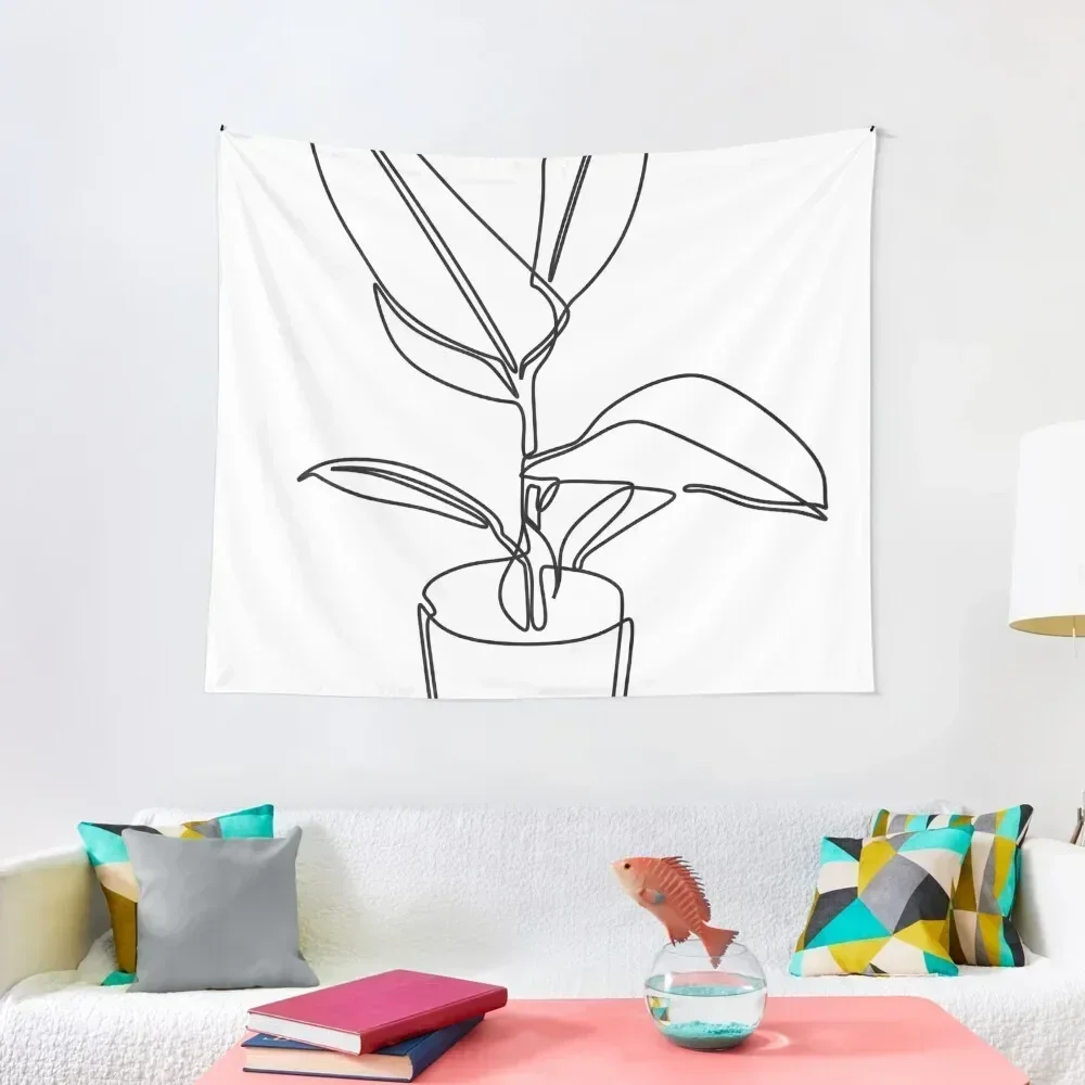 Line Art Potted Plant Tapestry Wall Hanging Wall Home Decorators Home Supplies Tapestry