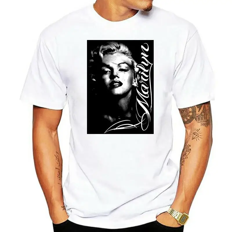 Summer 2022 Marilyn Monroe Face Signature Glamour Shot Pinup Oversized Print -Men's T-shirt Lil Uzi Vert Harajuku Men Tshirt