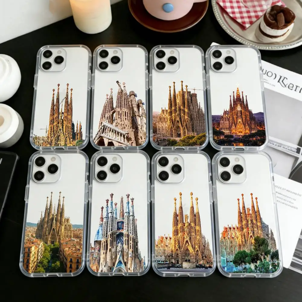 

Architectural scenery of Barcelona Phone Case For iPhone 17 16 15 14 13 12 11 Mini Pro Max Plus Transparent Cover