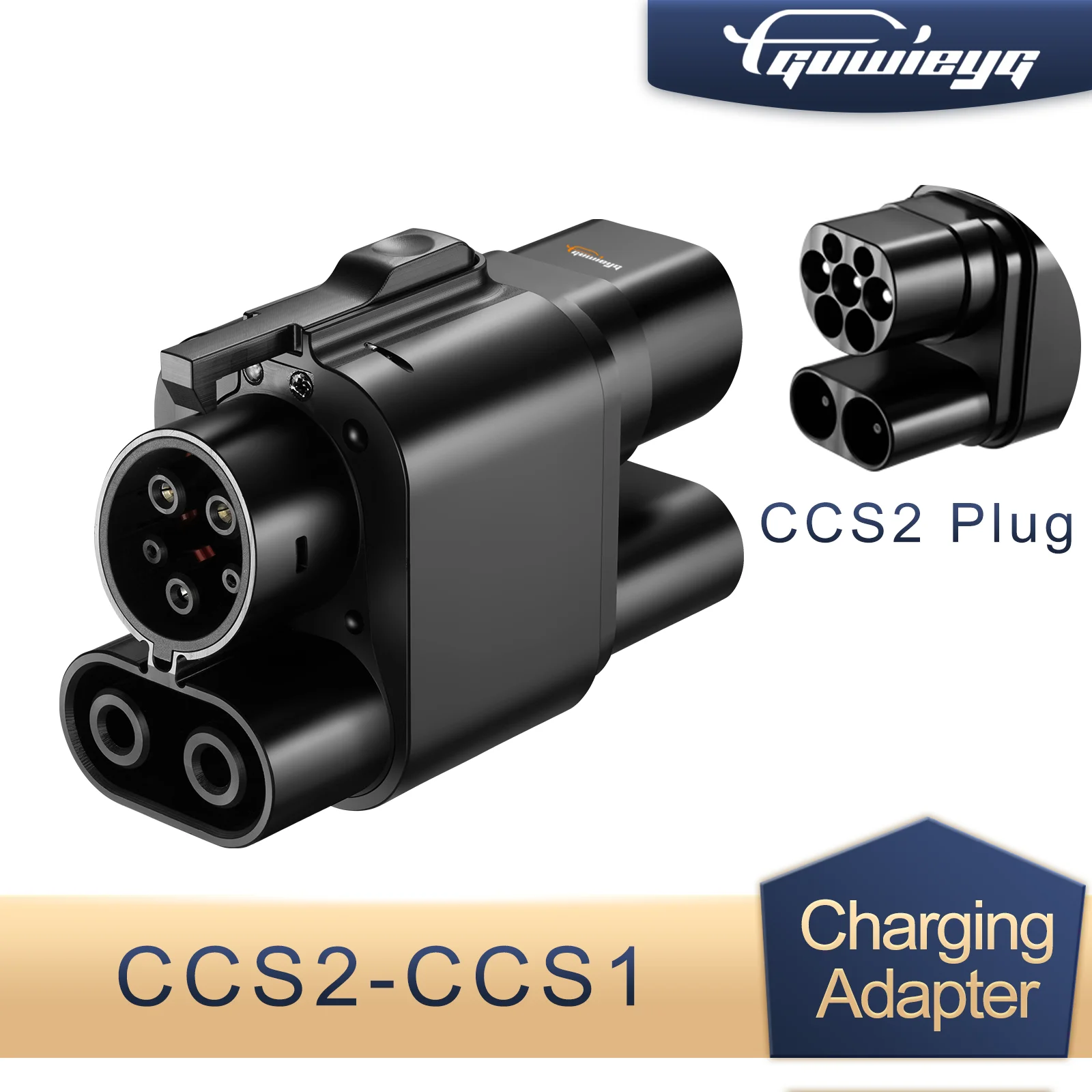 GUWIEYG CCS2 to CCS1 EV Charger Adapter DC Fast Charging Fit for CCS2 EV Portable Charger and CCS1 Standard cars, not fit BMW i3