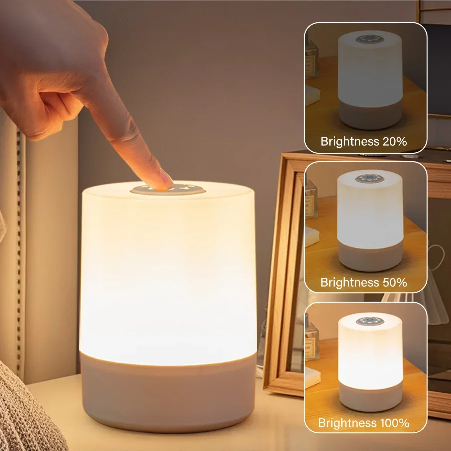 Luci notturne a LED touch Lampada da comodino dimmerabile da tavolo Lampada da lettura ricaricabile a led Lampade da tavolo Illuminazione per camera da letto Arredamento del soggiorno