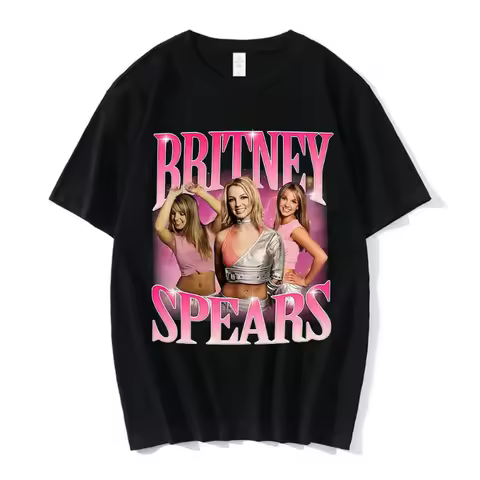Fashion 90s Singer Britney Spears Beautiful Photo Graphic Print T-shirt Hip Hop Oversized T Shirt Harajuku Short Sleeve T Shirts