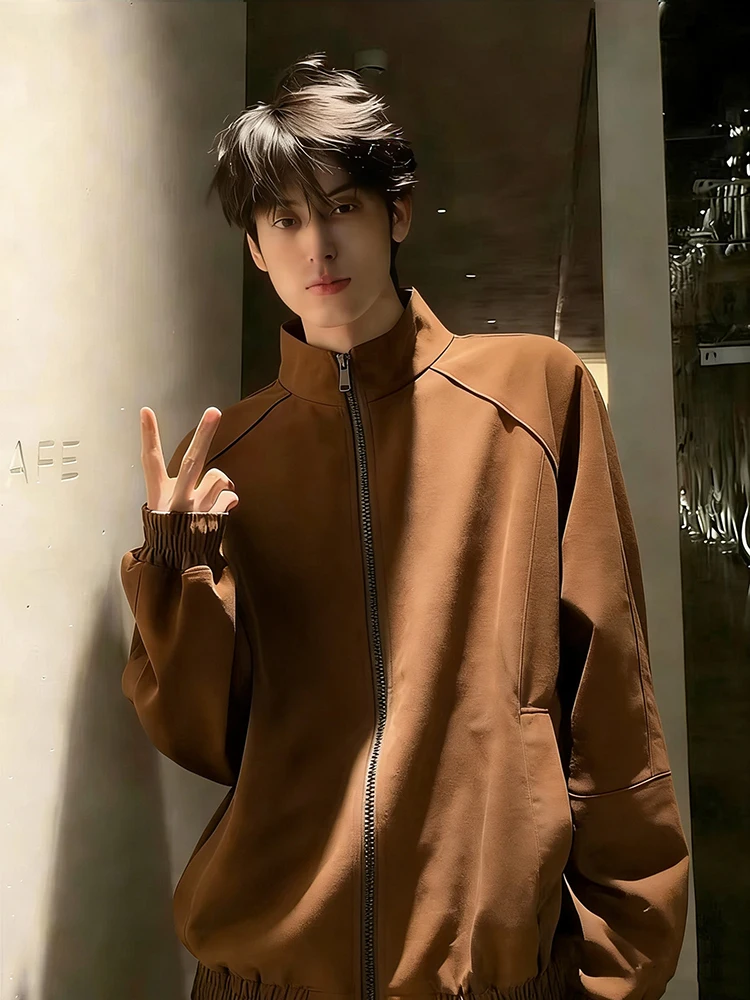 

Мужская коричневая рабочая куртка в американском стиле, пилотская куртка, весенне-осенняя бейсбольная куртка свободного кроя, молодежная модная теплая куртка