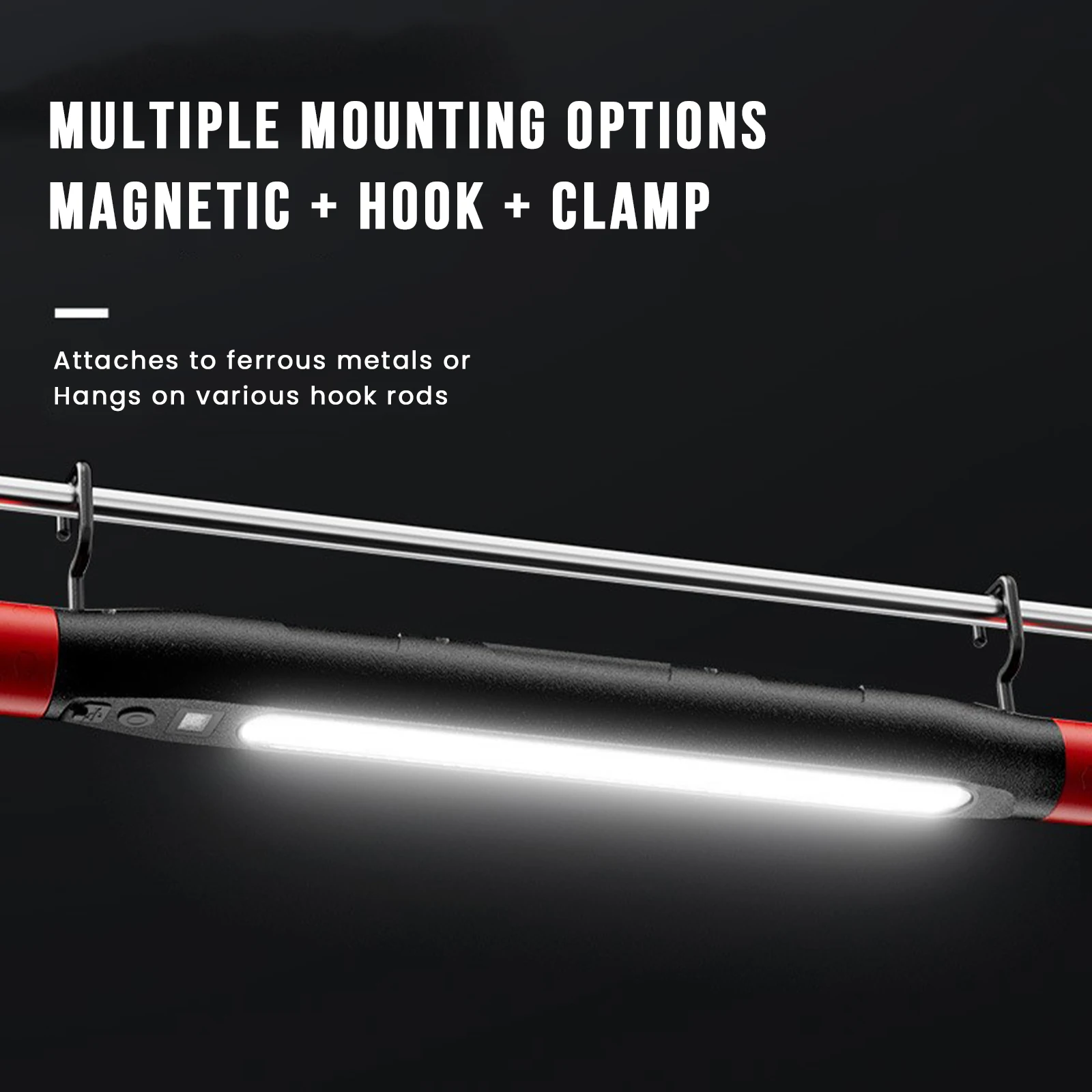 

Перезаряжаемый портативный беспроводной фонарь для работы под капотом с крючками и магнитным основанием, сверхъяркий фонарик для аварийного ремонта автомобиля