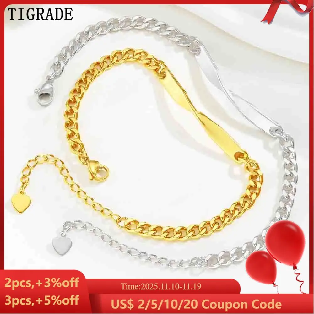 Tigrade الفولاذ المقاوم للصدأ موبيوس أساور للأزواج للنساء الرجال الفضة/الذهب اللون قابل للتعديل سوار الحب مجوهرات هدايا عيد الميلاد #1