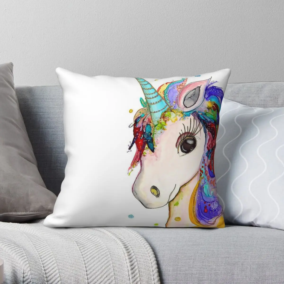 Unicorn Scotty Square Pillowcase Polyester Linen Velvet Pattern Zip Decorative Throw Pillow Case Home Cushion Cover Wholesale