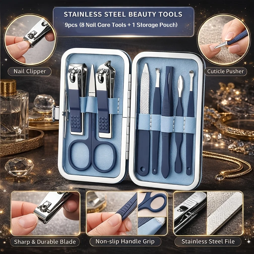 Nail Clipper Set Nail Clipper Set Case Diagonal Nail Clippers Pedicure Tools Ear Pick Scoop Magic Nail Tools to Remove Dead Skin