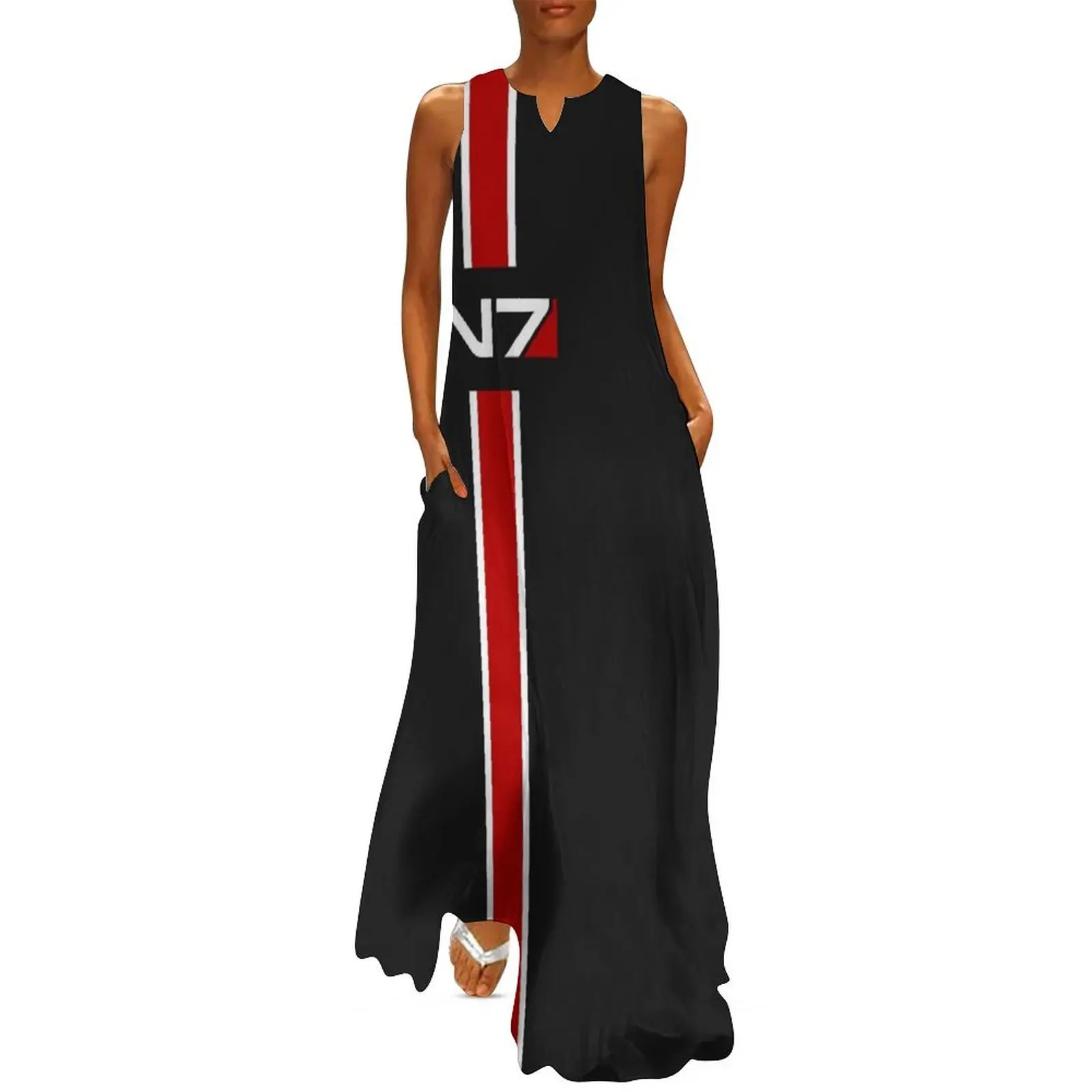 

N7 emblem, Mass Effect Long Dress dresses korean style summer clothes for women Dress