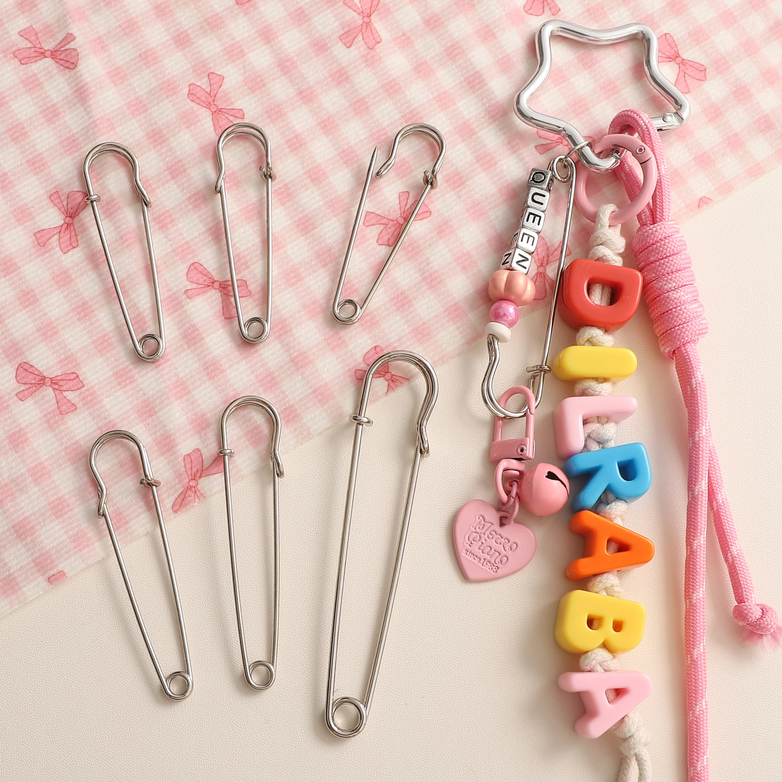 

5Pcs 60/70/75/100mm Iron Safety Pins Metal Brooch For DIY Jewelry Handmade Making Keychain Pendant Crafts Supplies Accessories