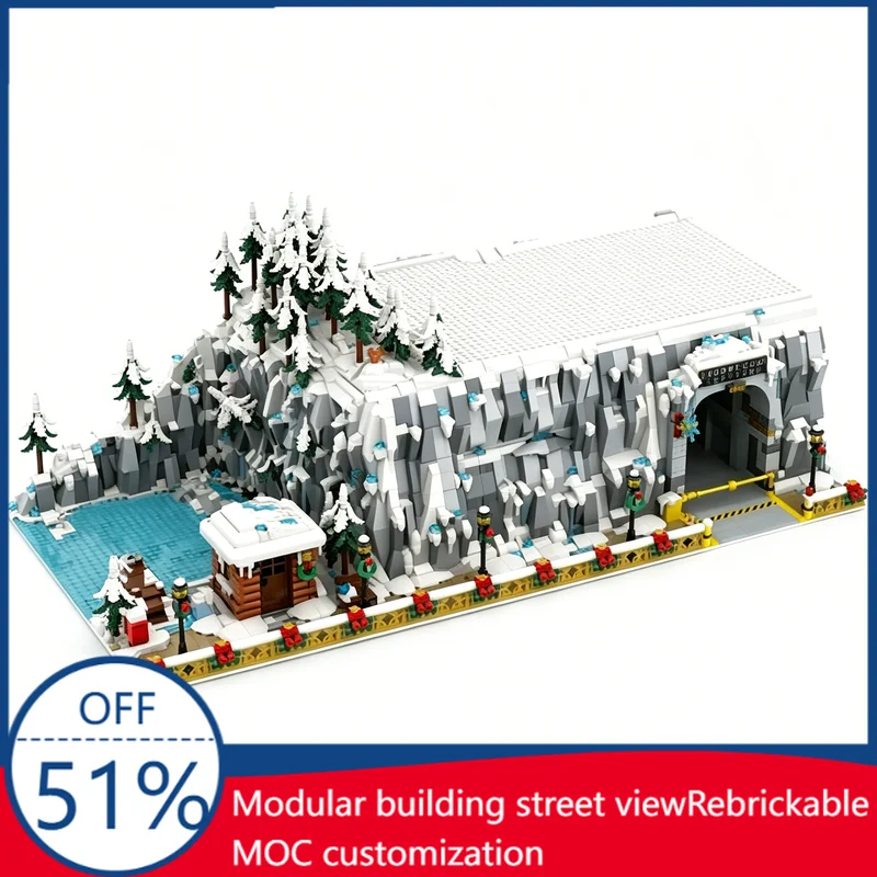 

5412Pcs Winter Bay Snow Mountain Town Modular Building Blocks Custom Winter Scene Educational Assembly Toy Collectors Xmas Gift