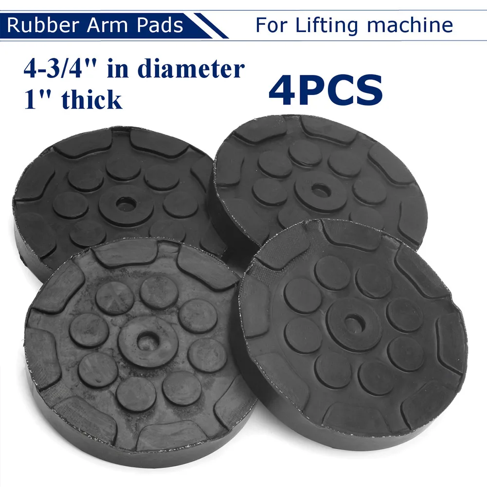 4pcs/Set Black Rubber Jacking Pad For Car Lift Anti-Slip Surface Tool Rail Protector Heavy Duty For Car Lift