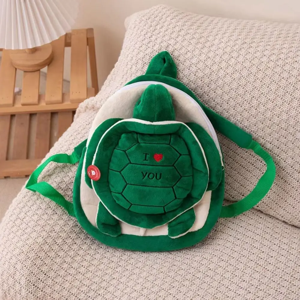 Cartoon Animal Little Turtle Backpack Zipper Fashion Plush Pineapple Bag Cute Large Capacity Anime Plush Doll Backpack Outdoor