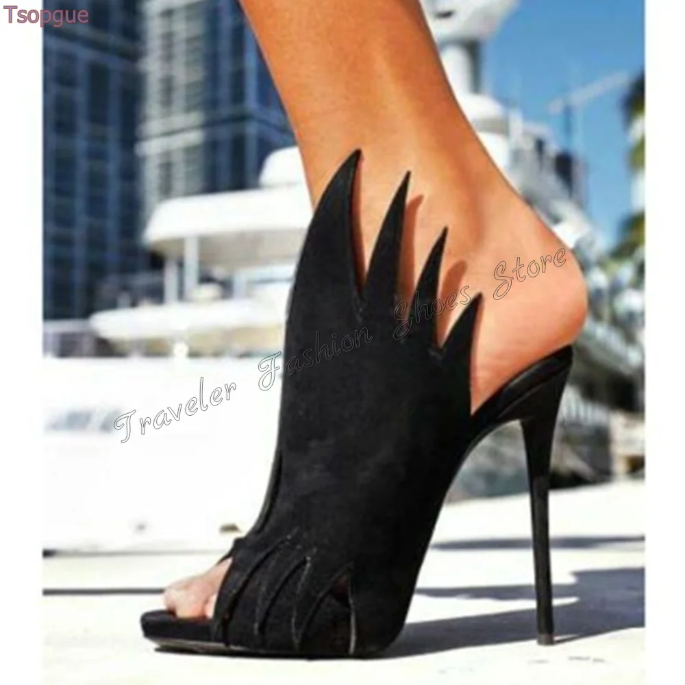 

Black Peep Toe Special design Slippers Stilettos High Heels High Heel Shoes for Women Heels Party Shoes 2024 Zapatos Para Mujere