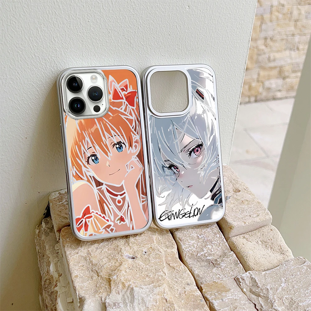 Anime E-Evas A-Asuka Langleies Soryu Handyhülle für iPhone 16 12 13 14 15 Pro Max Plus galvanisierte mattierte Fotorahmenabdeckung