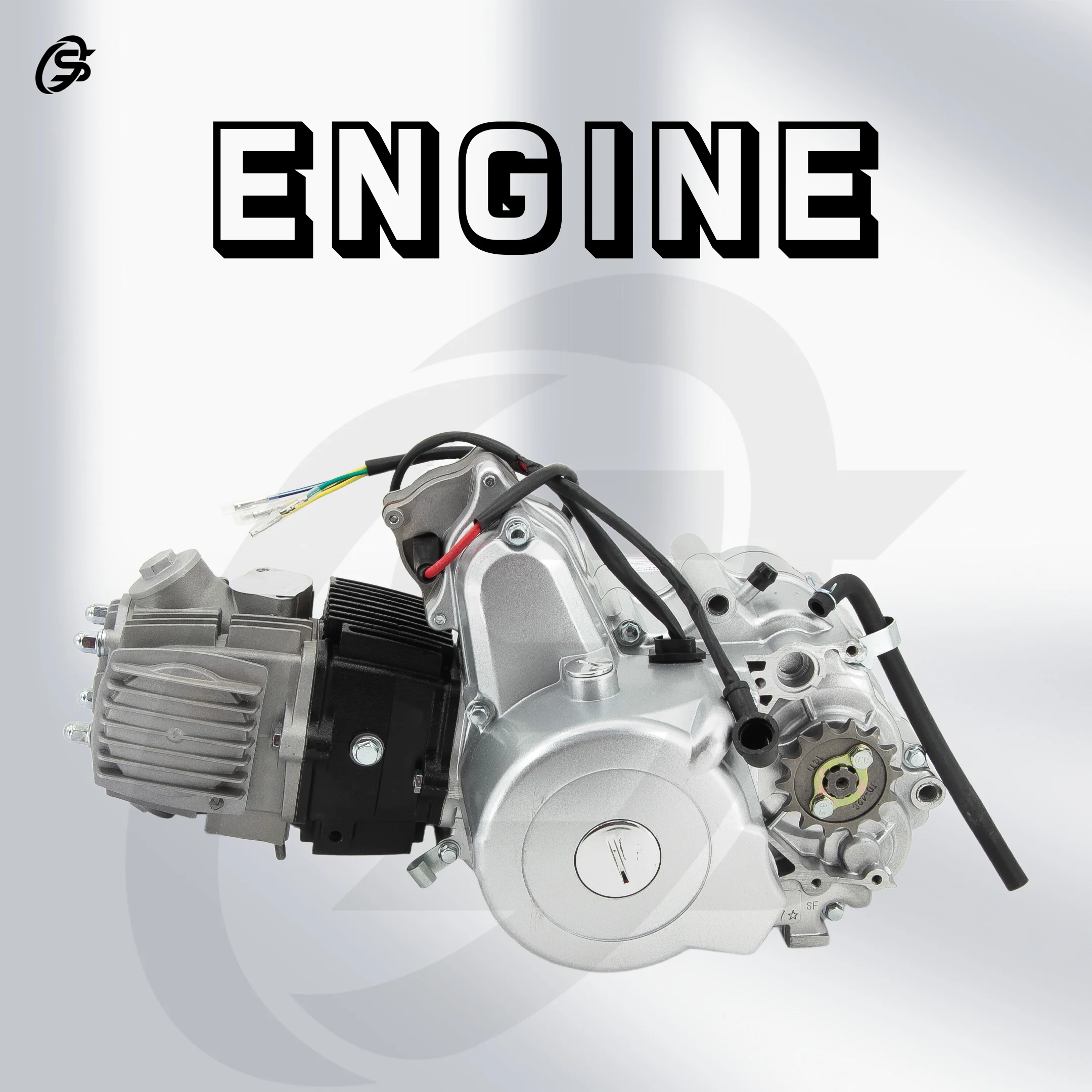 Four Quad ATV Engine 110CC Engine Automatic Clutch Engine Silver Horizontal Engine