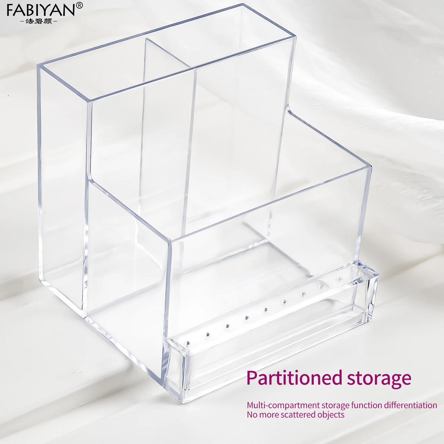 Boîtes de rangement transparentes en acrylique ABS pour outils d'ongles, boîte de rangement pour perceuse à ongles, tête de polissage, vitrine, fournitures pour ongles