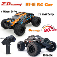 ZD Racing MT-16 1/16 RC Monster Truck Off Road Car Brushless Motor/ESC 3S 2.4G 4WD RC Car Brushless Truck Remote Control Toys