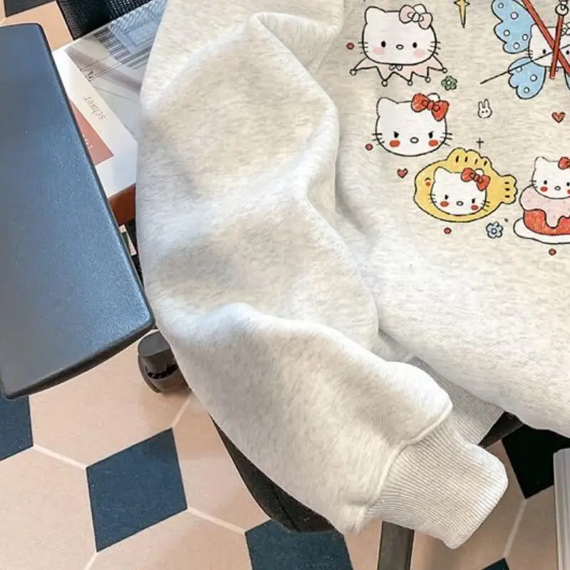 Sanrio Hello Kitty Girl Hoodie Sweatsuit Kawaii Anime Fashion Casual Sweatshirt Met Capuchon Lange Mouwen Herfst Winter Trui Tops