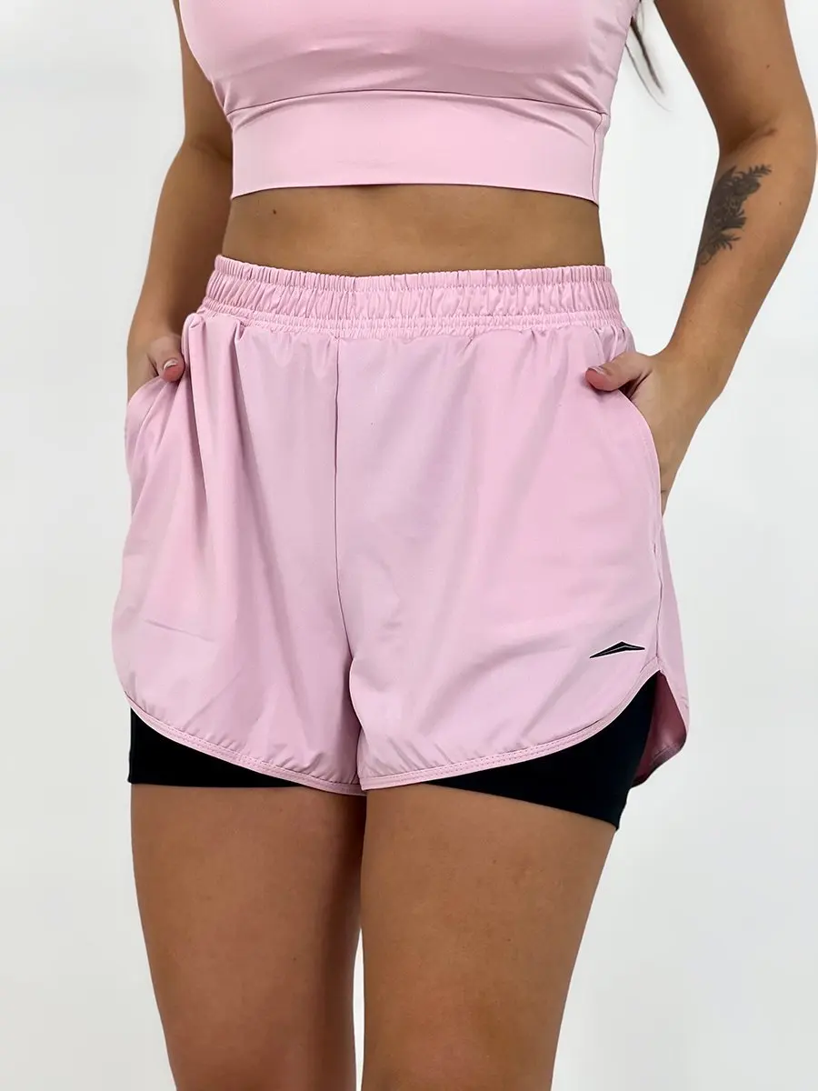 Beach Sport Women's Double Shorts-Rosy