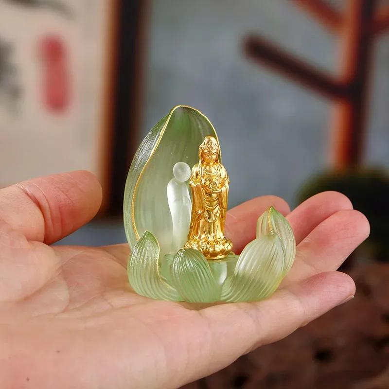 DSA glazed metal copper, fingertip Buddha, portable ornament, good-looking small Buddhist niche