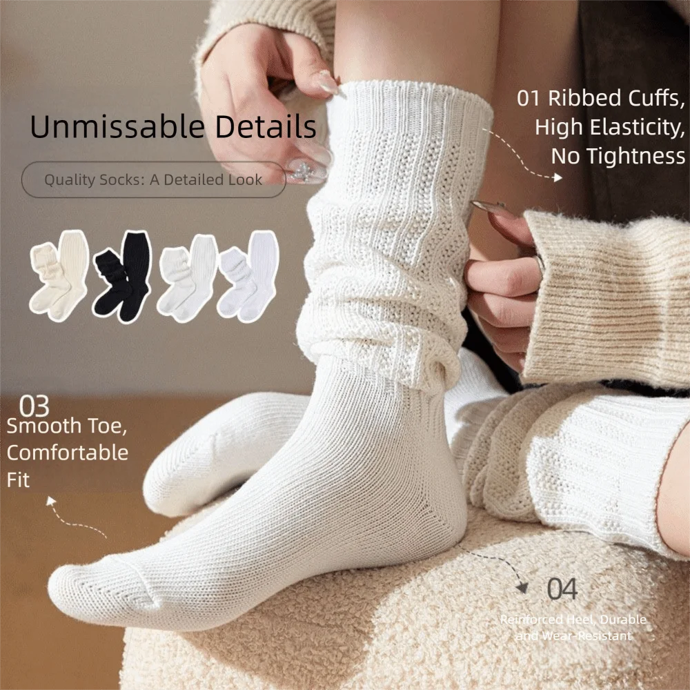 

Casual Y2k Style Socks Cotton Harajuku Leg Warmers Warm Mid Tube Socks Autumn and Winter
