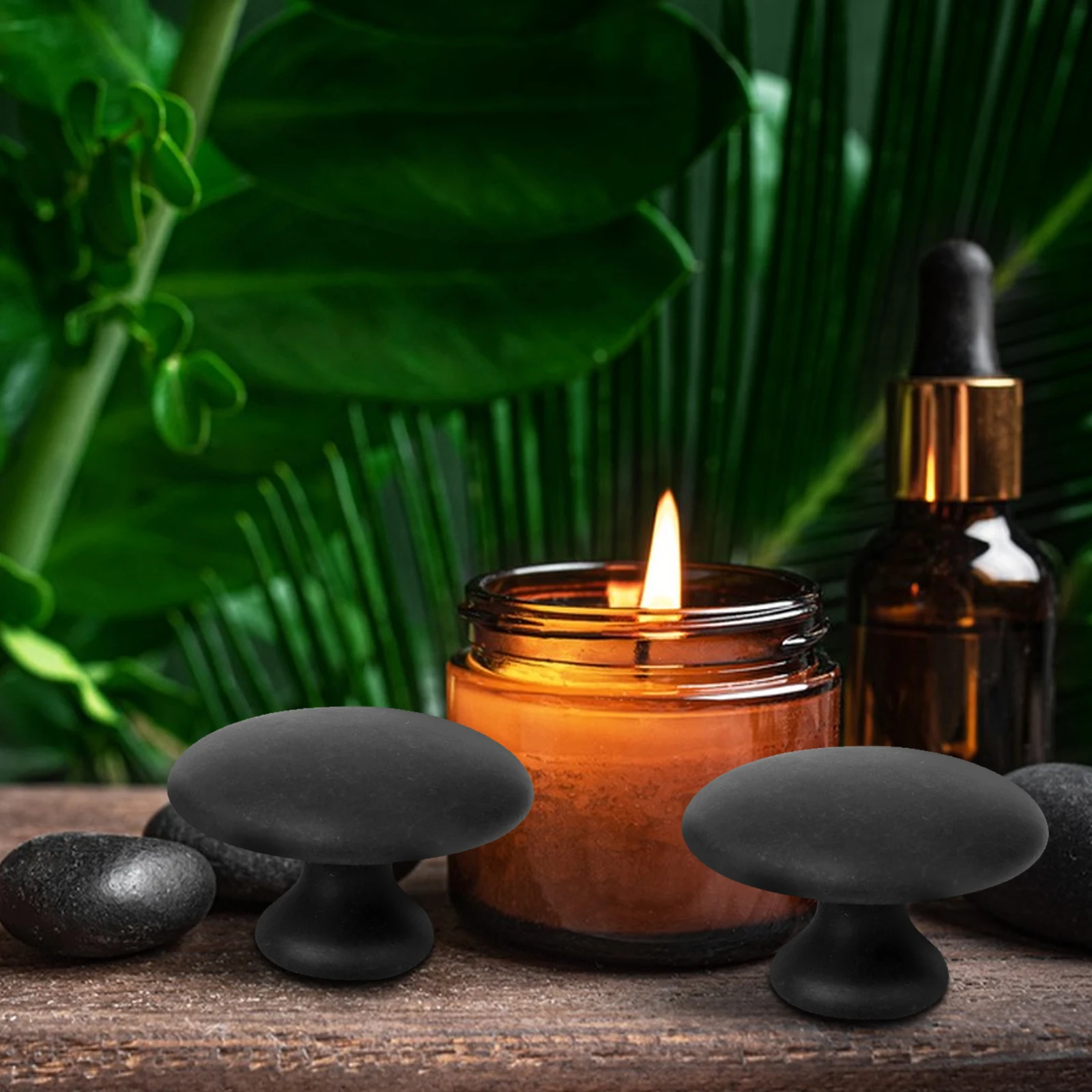 

3pcs Gua Sha Massage Stone Mushroom Shape Natural Healing Body Relaxing Tool For Spa Back Head Leg Arm Scraping