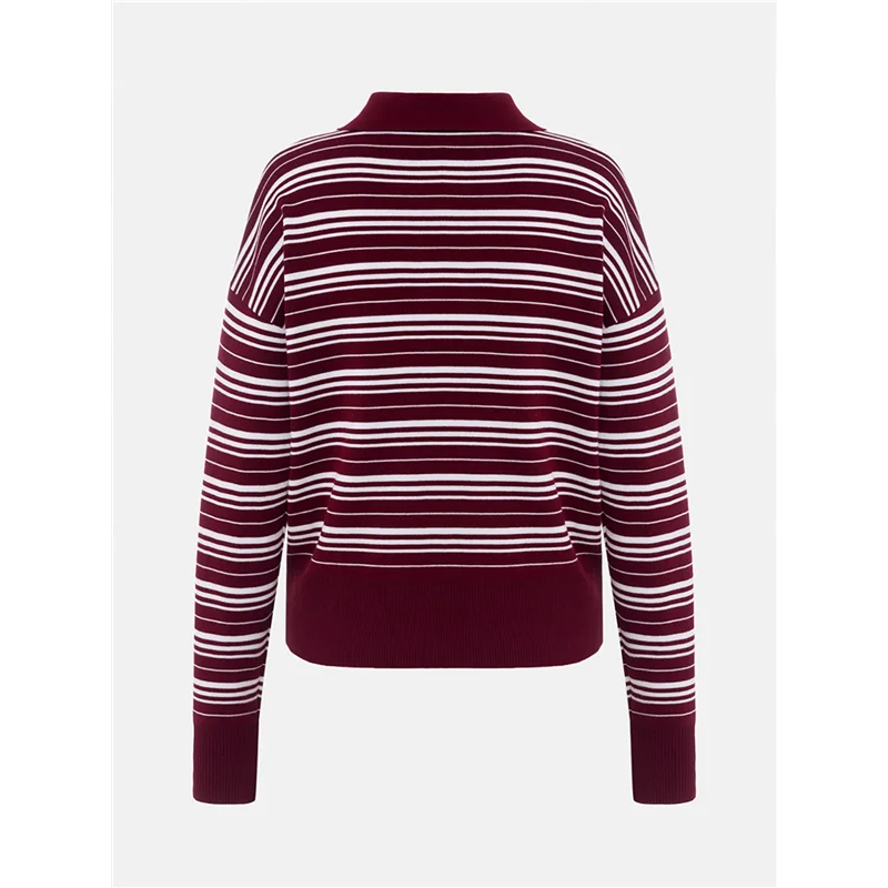 

AOAO-Women's Striped Shirt Long Sleeve Color Block Tops Notched Neck Summer Tee
