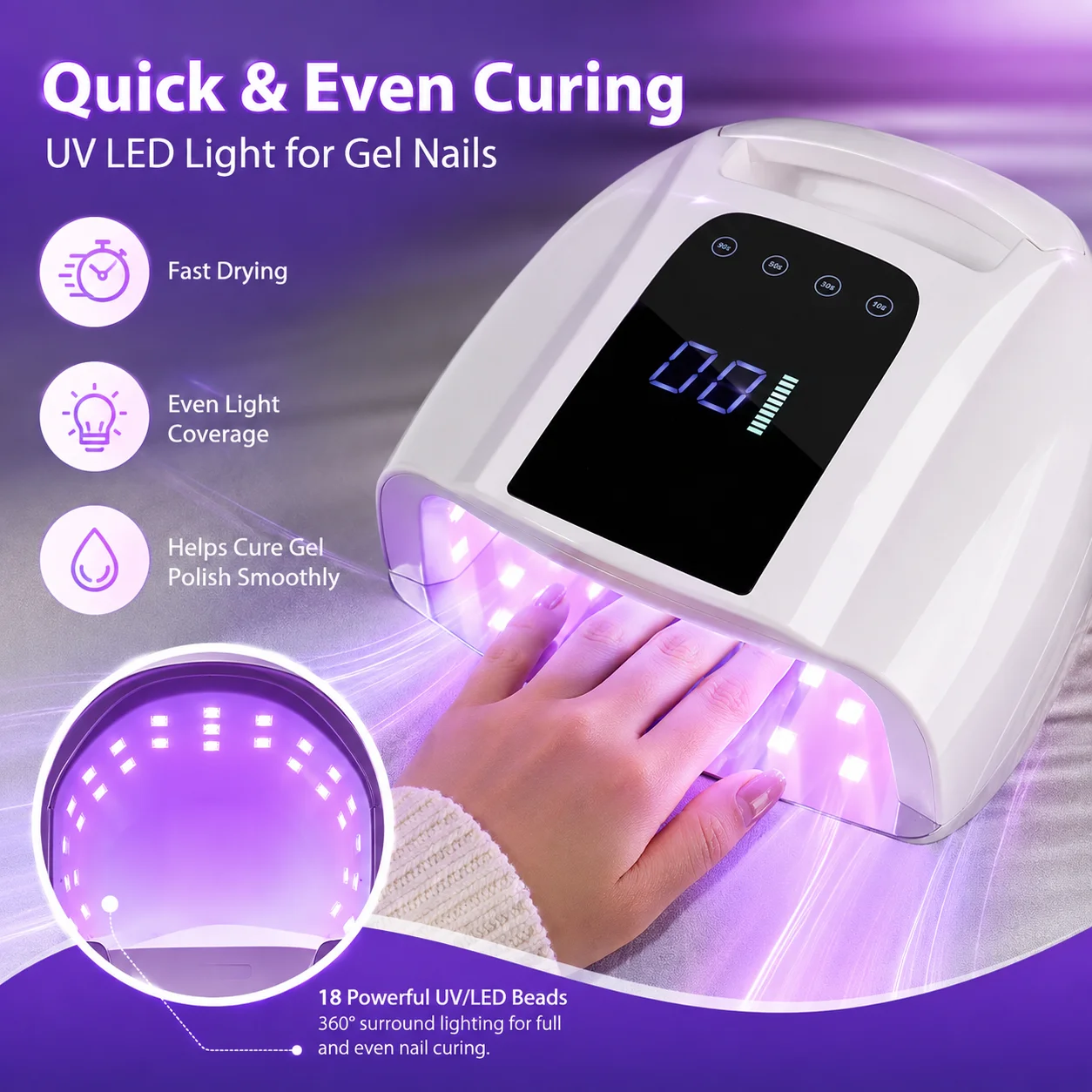 Professionelle 96W Wiederaufladbare Nagellampe Kabellose UV-LED-Lampe Gel-Nagellack Trockner Maniküre-Werkzeuge Übersee-Lager Nagelkunst