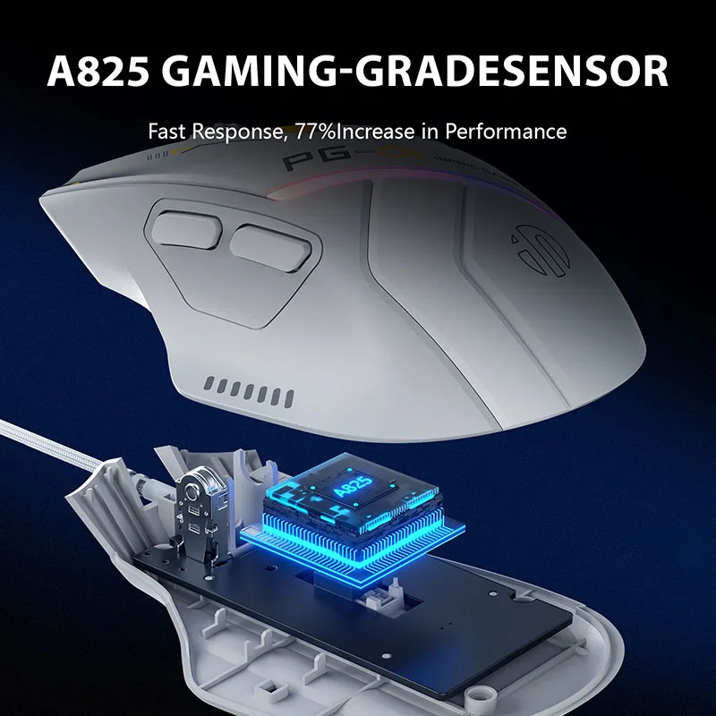 INPHIC-PG1 Wired Gaming Mouse, Programação Macro Ergonômica E-Sports, Periférico Competitivo RGB, Hardware Macro + 1000 Return Rate