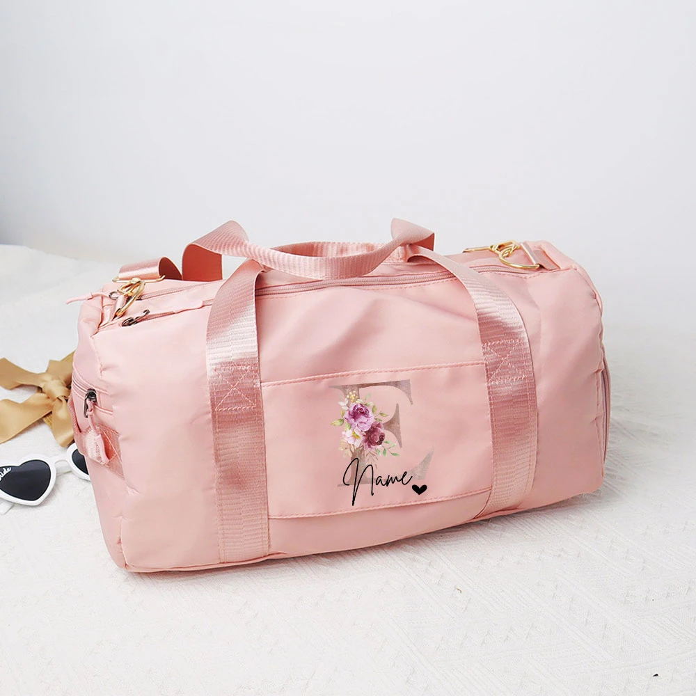 

Personalised Monogram Training Gym Bag Custom Name Duffel Bags Weekend Away Bag Cabin Bags for Travelling Gift for Her