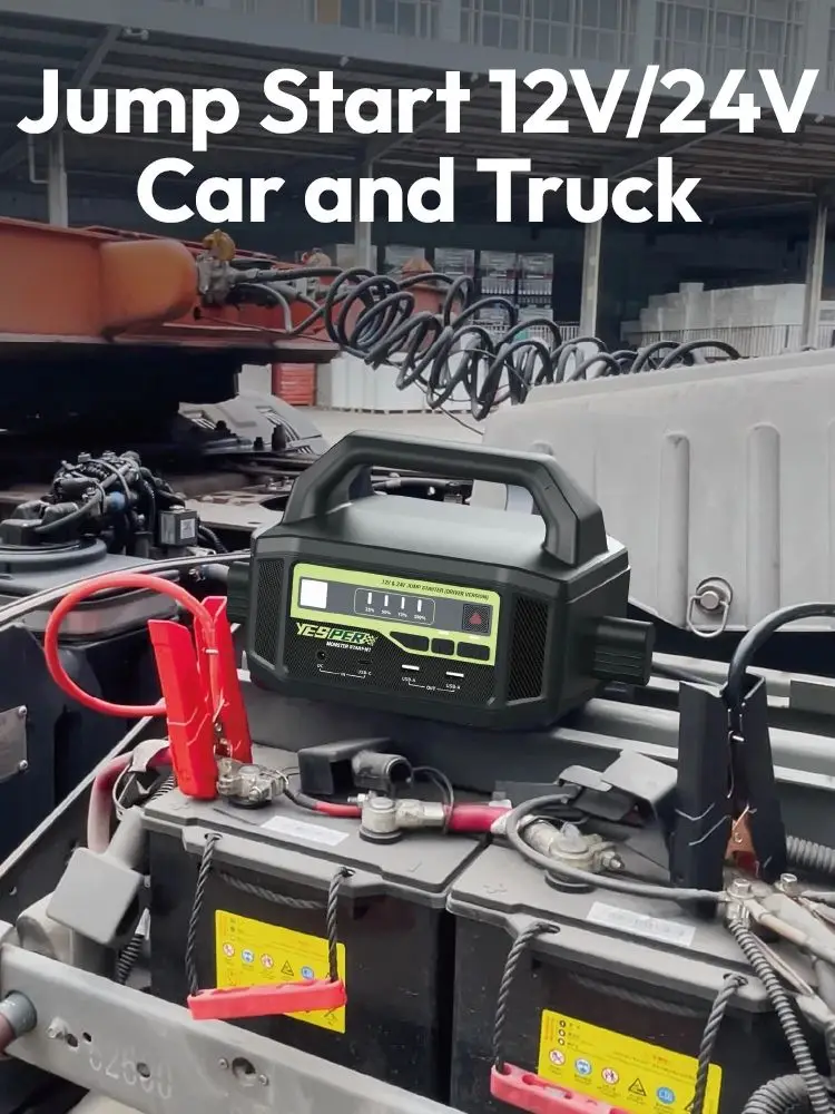 YESPER 12V/24V 6000A Starthilfegerät: 36400mAh Powerstation + 3-Modus-LED, für Benzin-/Dieselmotoren, von Autos bis zu Booten, -40 ° C~60 ° C