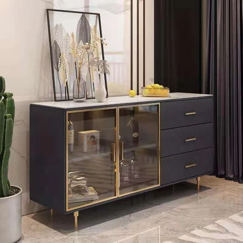 Edge cabinet rock slab modern simple light luxury mirror locker partition simple living room entrance cabinet cabinet