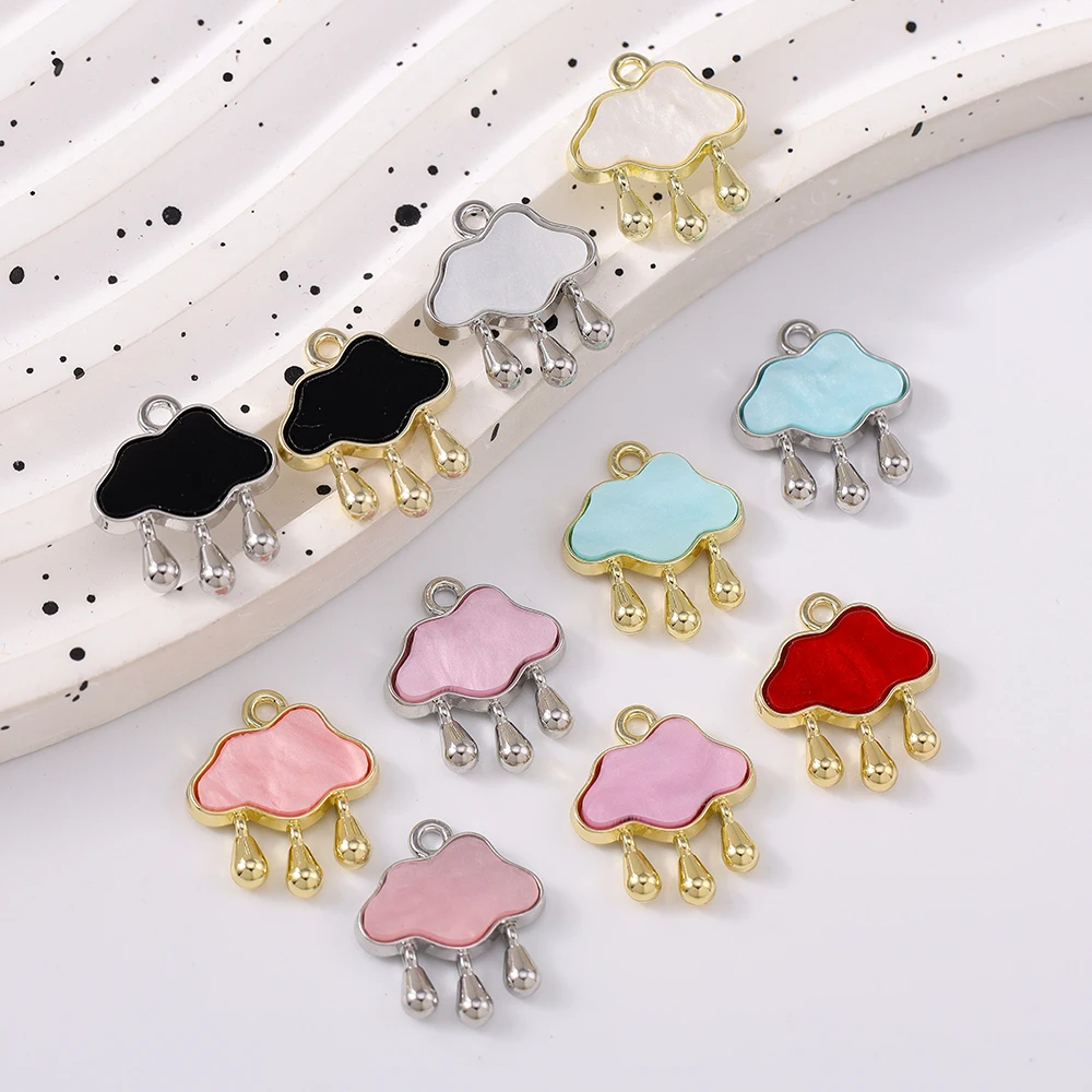 

5pcs Cute Gemstone Cloud Charms Pendants for Necklace Earrings Bracelet DIY Handmade Jewelry Making Accessories