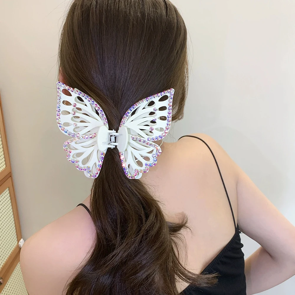 Mode Vlinder Haarklauw Voor Vrouwen Elegante Holle Krab Clips Rug Hoofd Haarspeld Acryl Haarspeldjes Meisjes Haaraccessoires