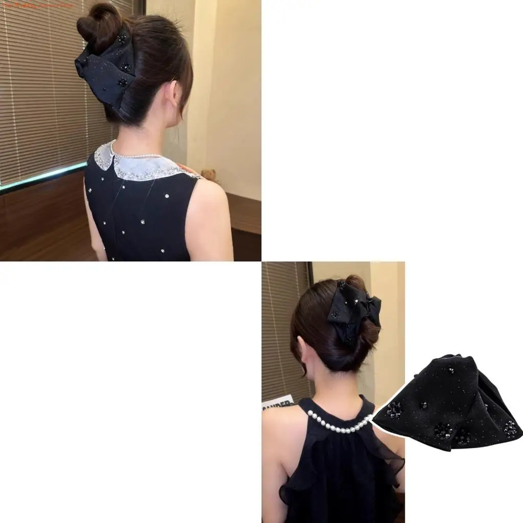 G92D Hepburn Hair Claw for Women Daily Wear All Day Comfortable Ponytail Holder with Shimmering Decors For Hairstyling