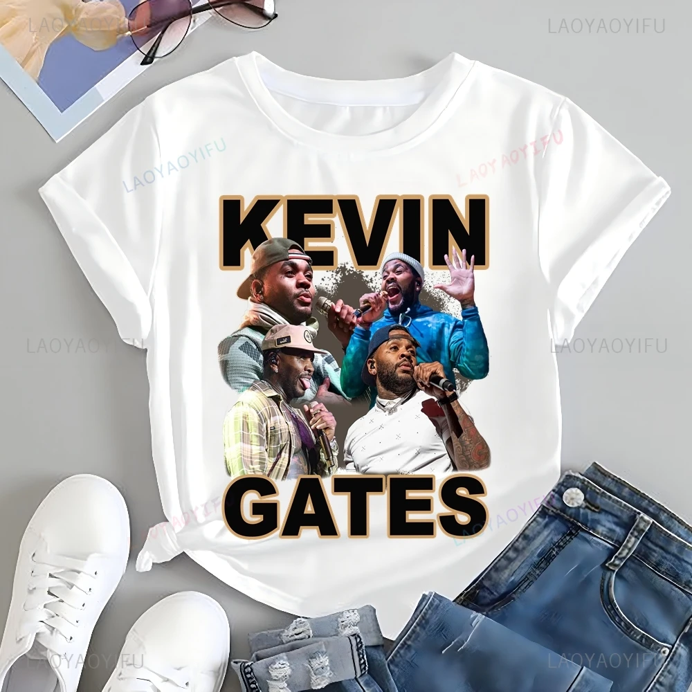 Vintage Kevin Gates Rapper bedrukt T-shirt Top Kevin Gates Trend Harajuku korte mouwen Unisex shirt grafisch oversized T-shirt