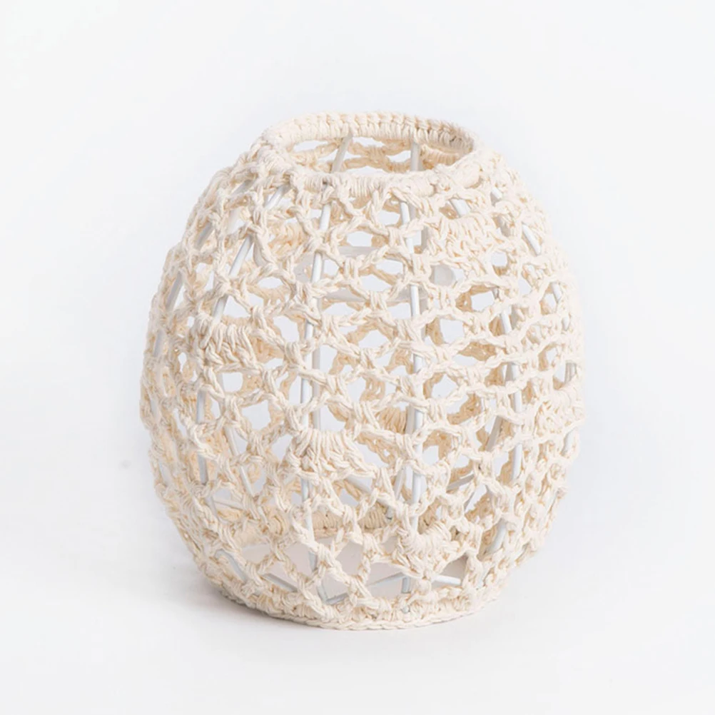

Boho Woven Cotton Rope Lampshade Large Decorative Light Shade Replacement For Ceiling Pendant Lamps Vintage Style Hanging Lamp