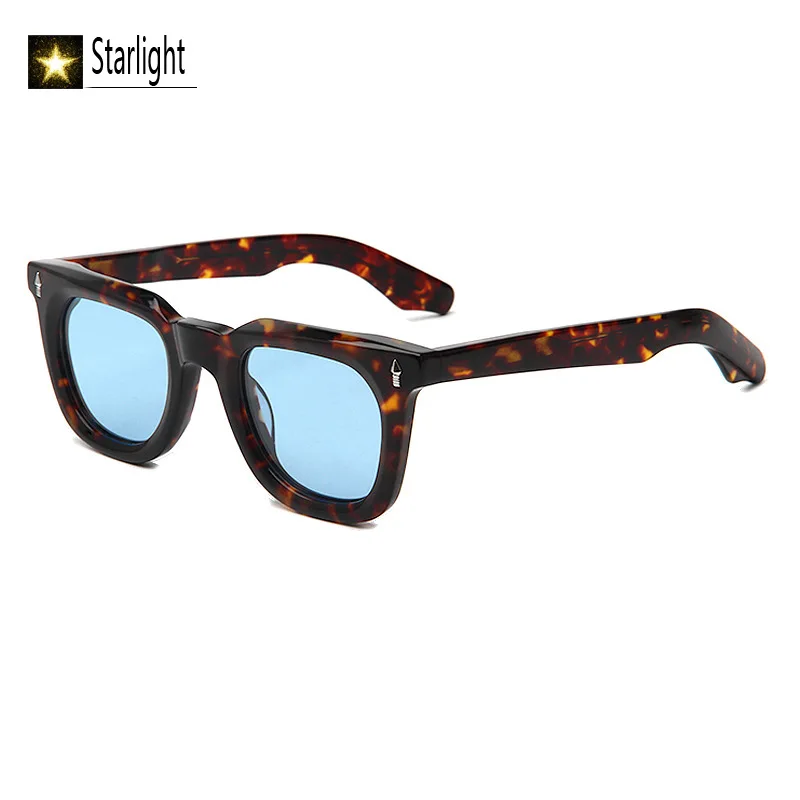 النظارات الشمسية المستقطبة رجل جودة عالية سميكة الأسود خلات UV400 مربع في الهواء الطلق نظارات الرجال نظارات السفر اليدوية الكلاسيكية 143 مللي متر