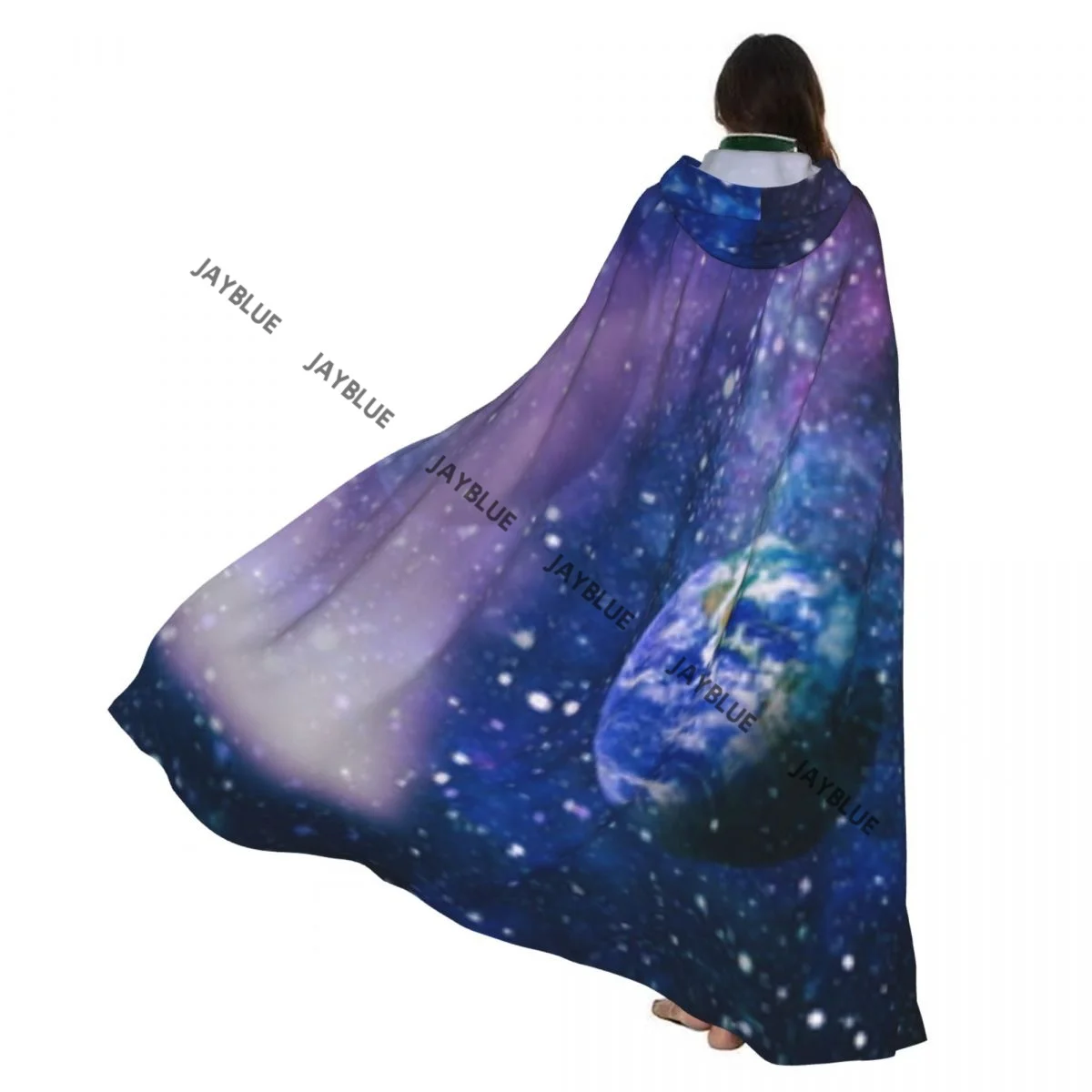 

Двусторонний плащ унисекс с капюшоном для взрослых вампиров, плащ-накидка «Планета и галактика», звезды в космосе