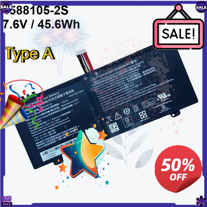 SWZY 4588106-2S 4588105 Battery for Akoya E15403 S4401T S4402 S4403 C40-J C50-G C40-H CS50L CS40L C50D CW140 40071698 40072215 5