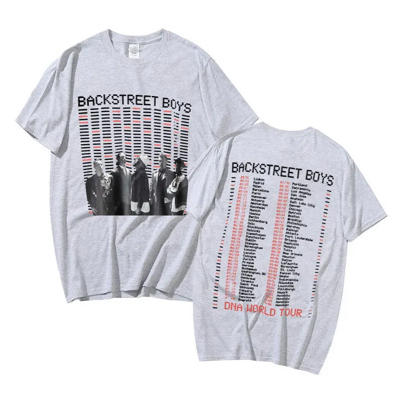 Vintage Backstreet Boys DNA World Tour Graphic Tshirt Men Women Fashion Oversized T-shirts Pop Music Boy Band Bsb Group T Shirts