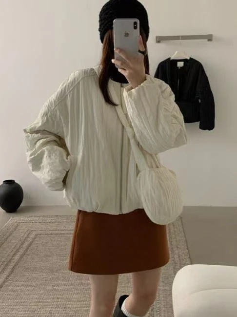 

Ele Winter Cotton Jaet женская круглая универсальная верхняя одежда Ne Soft Gentle Sle с сумкой в тон для женщин