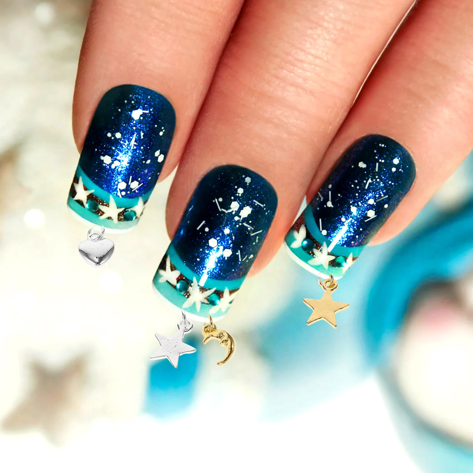 

1 set 1 Set Dangle Charms Nail Pendant Drilling Tool Compact Portable Manicure Diy Decor Charm Nail Art Accessories Kit