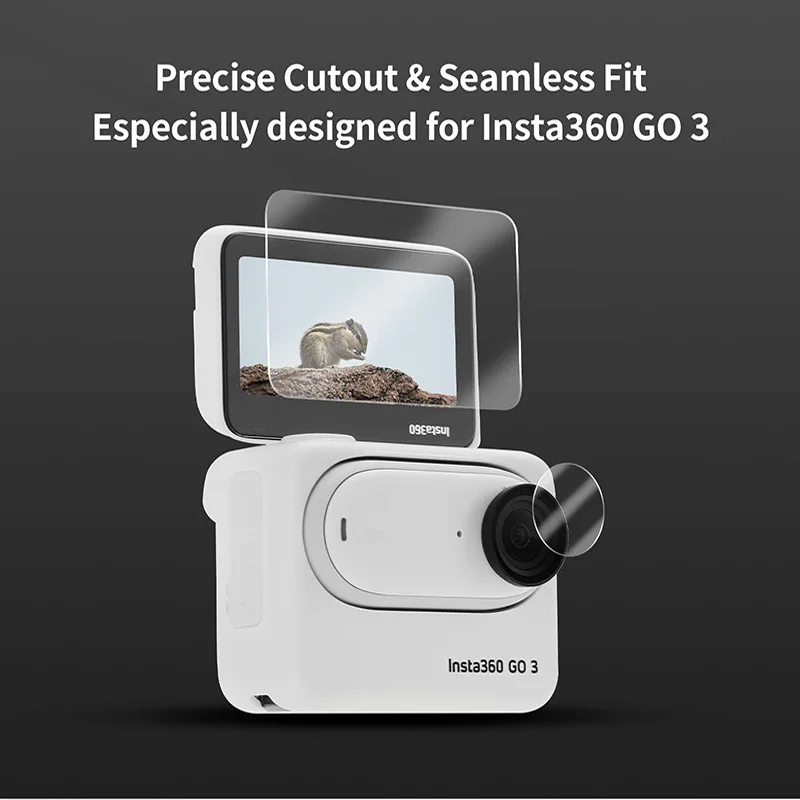 2 unids/set película templada lente de pantalla películas protectoras HD para Insta360 GO 3 accesorios de cámara de pulgar