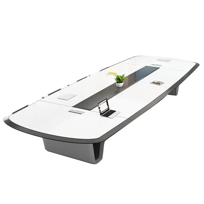 for High-end Paint Conference Table Long Simple Modern Negotiation Light Luxury Large Office Furniture