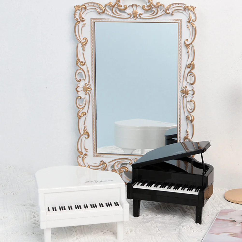 Ornamen Piano Mini Putih Kreatif Dekorasi Desktop Bahan ABS Tahan Lama Ornamen Alat Musik Alat Peraga Foto untuk Rumah Kantor
