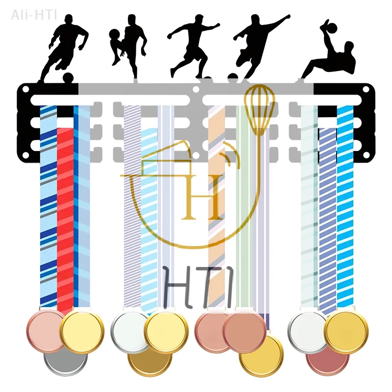 Creative Football/Running Medal Hanger Display Stand For Wall Home Badge Competition Gymnastics Swimming Medal Winner Iron Art